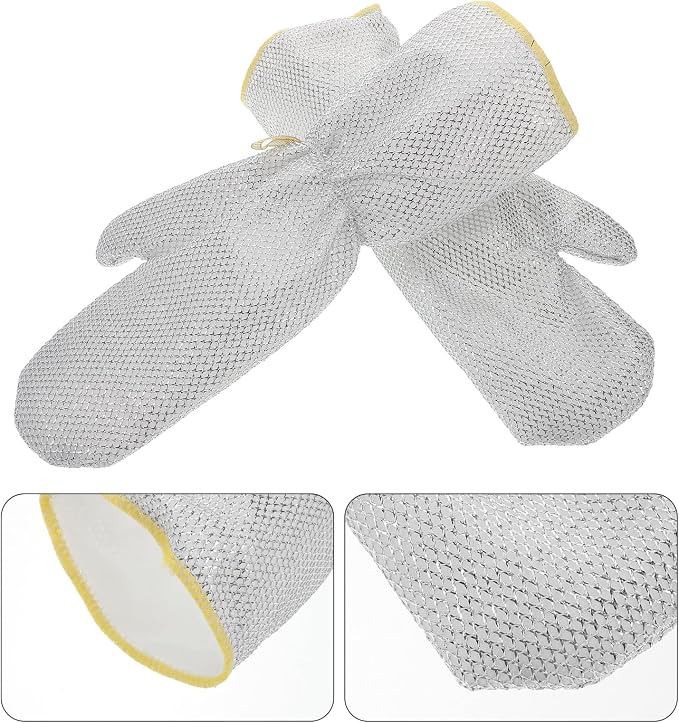 Abaodam 2pcs Long Cuff Wire Protective Gloves Heat Resistant Waterproof Dishwashing Gloves for Kitchen Cleaning and Oil Resistant Use