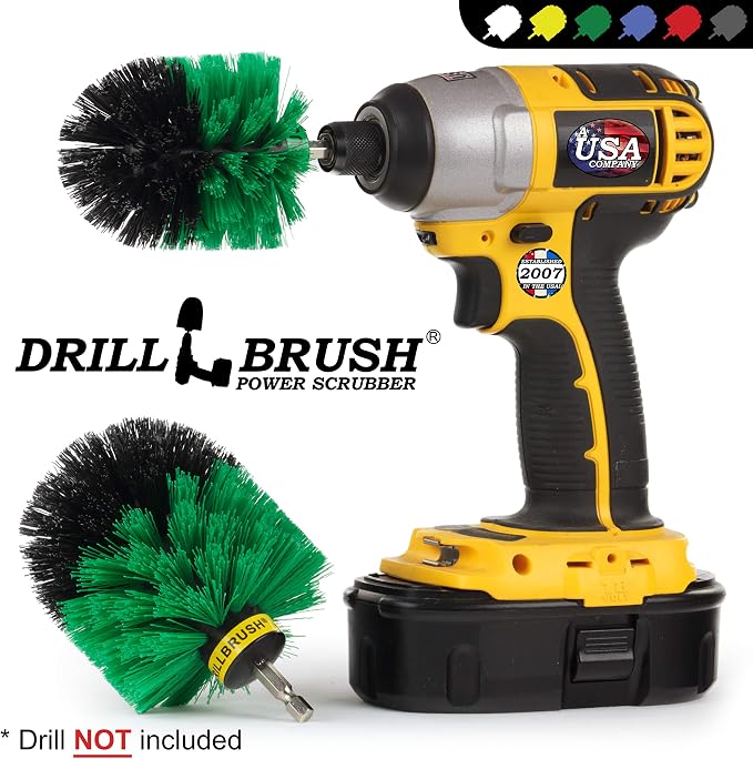 Drill Brush Household Cleaner - Kitchen Sink Scrub Brush - Frying Pan Brush | Drill Powered Kitchen Cleaning Supplies - Kitchen Scrubbing Accessories - Oven Cleaning Tool - Stovetop Scrubber Brushes