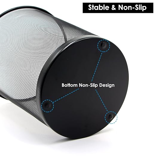 20 Pack Black Mesh Trash Cans, 6 Gal Mesh Office Trash Can, Round Open Metal Wire Wastebaskets, Waste Basket Trash Can for Near Desk,Recycling Garbage Container Bin for Office,Home,School