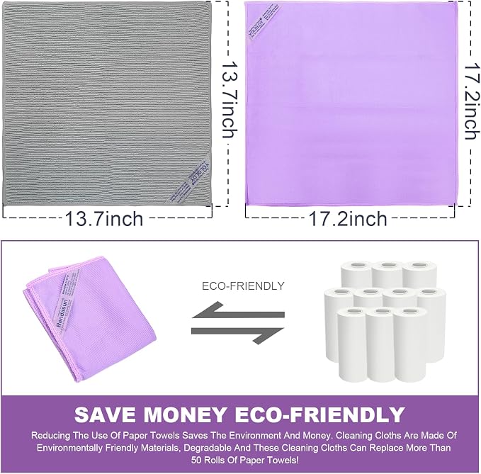 Basic Package - Microfiber 2-Pack Window Cloth. Just Water - Without Leaving Streaks. for Household Enviro Dusting Cleaning Homes, Cars, Bars, Offices. Window Cloth Makes Cleaning a Breeze.
