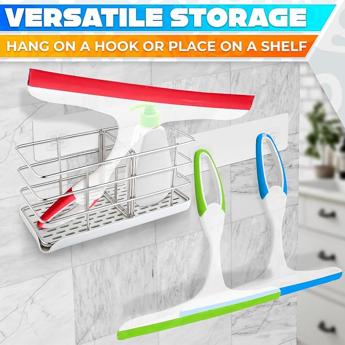 4 Pcs Hand Squeegee for Shower Glass, 9.45 in Silicone Blade | Small Squeegee for Window Cleaning; Streak-Free; Durable Plastic Grip; Hanging Hook; for Mirror, Tile & Glass Doors