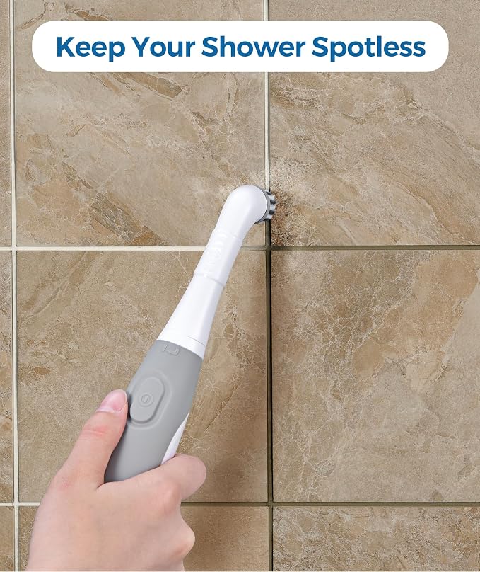 kHelfer Electric Cleaning Brush with Battery Power, Electric Grout Brush | Lightweight & Waterproof, 5 Brush Heads, Stainless Steel Wire Brush, Cleaning Brush for Grout, Tile, Corner, Crevice, Kitchen