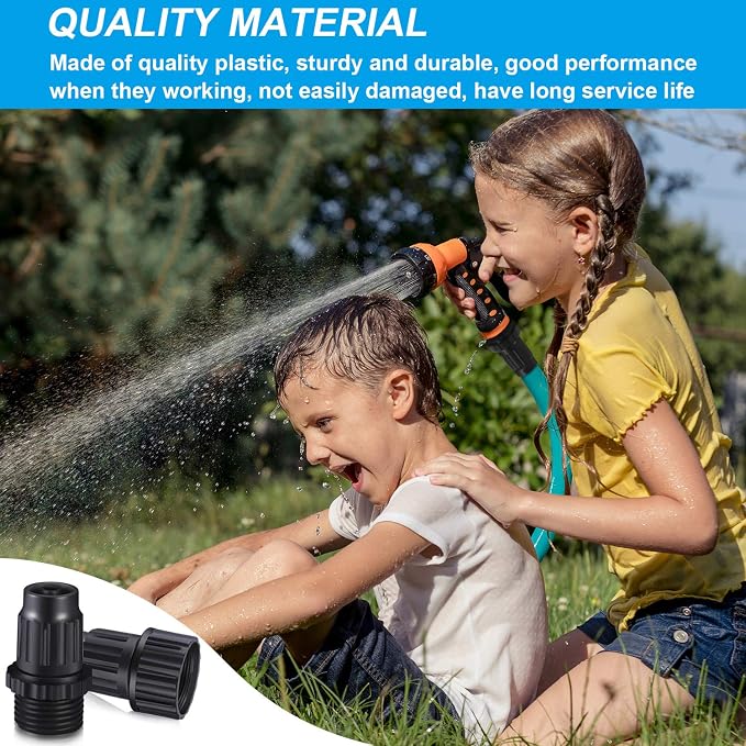 Mudder 4 Sets Garden Expandable Hose Repair Kit, 3/4 Inch | Plastic Flex Hose Repair Fittings with 8 Leak Proof Rubber Seals, Easy Tighten, for Spray Nozzle, Water Tap, Garden Watering