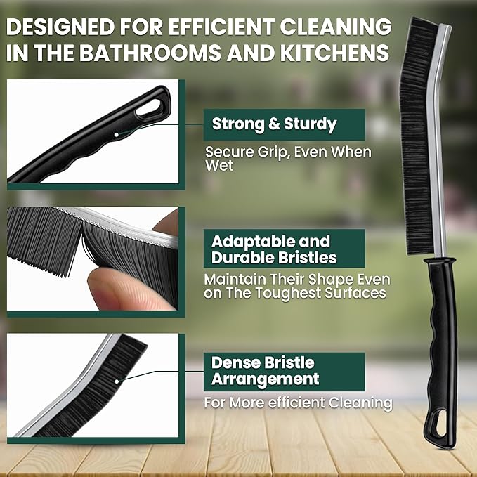 8 Pcs Crevice Cleaning Brush Set – Hard Bristle Cleaning Tools for Grout, Gaps & Narrow Spaces – Multi-Purpose Grout Brush, for Cleaning Bathroom, Shower, Window Tracks, Kitchen | Multi-Purpose Grout Brush for Bathroom, Shower, Window Tracks & Kitchen ...