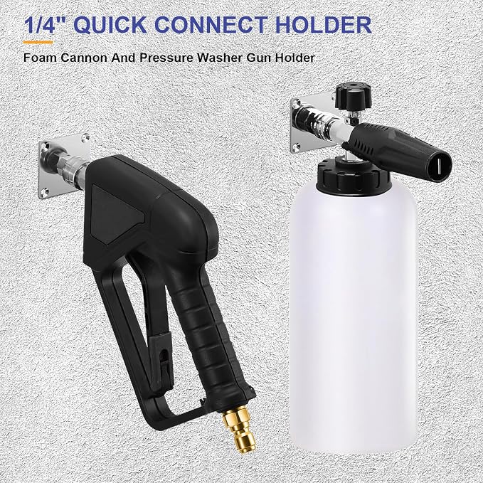 4 Sets Foam Cannon Holder, 1/4" Quick Connect Pressure Washer Holder | Automatic Foam Cannon Mount, Stainless Steel Pressure Washer Nozzle Tip Holder for Foam Accessory Tool Holder, Easily Install