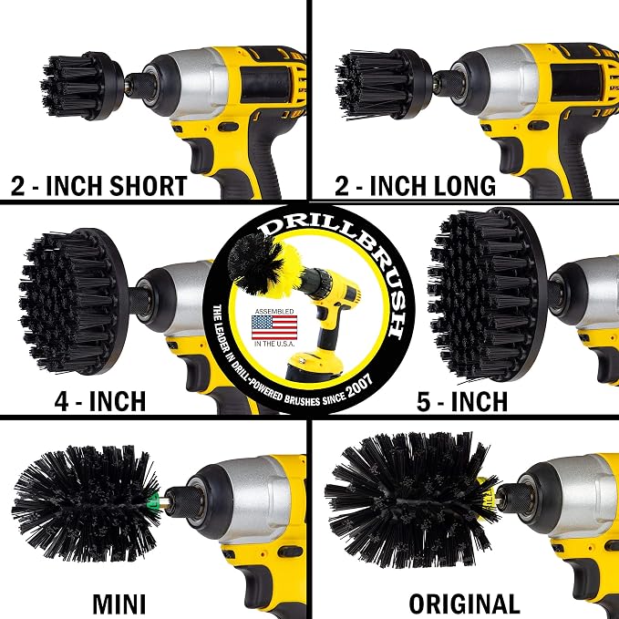 The Ultimate No-Wire Grill Brush Kit - BBQ Accessories - Cast Iron Skillet | Drill Brush - Rust Remover - Grill Cleaner - BBQ Brush - Grill Accessories - Grill Scraper - Electric Smoker - Gas Grill