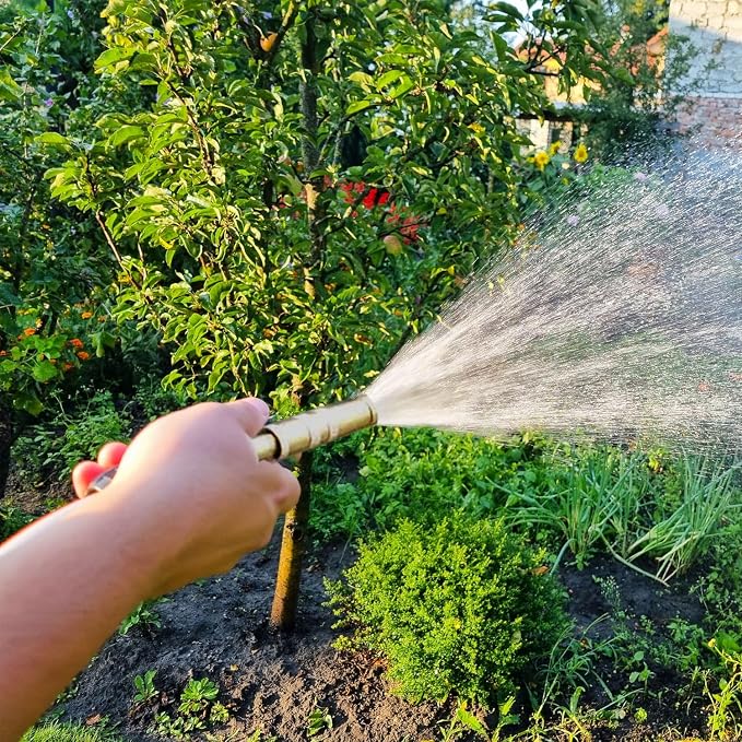 Garden Hose Nozzle, Heavy Duty High Pressure Water Spray Nozzle with 8 Spray Patterns, Leakproof Metal Hose End Sprayer for Car Wash, Watering Plants, Cleaning Patio, and Pet Shower