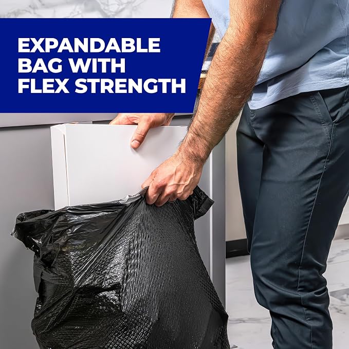 Hefty Ultra Strong Signature Scents 13G Trash Bags, Fresh Clean, 80ct | 13 Gallon Black Kitchen Trash Bags with 25% More Scent Technology, Resists Leaks, Punctures, Tears, Odor Control