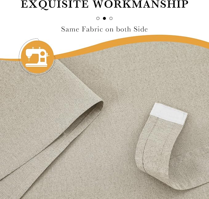 RYB HOME 100% Blackout Curtains for French Door, Privacy Lightweighted Door Window Curtains Thermal Insulated for Kitchen Living Room Easy to Install Blinds, W26 x L72 inch, 1 Pc, Sand