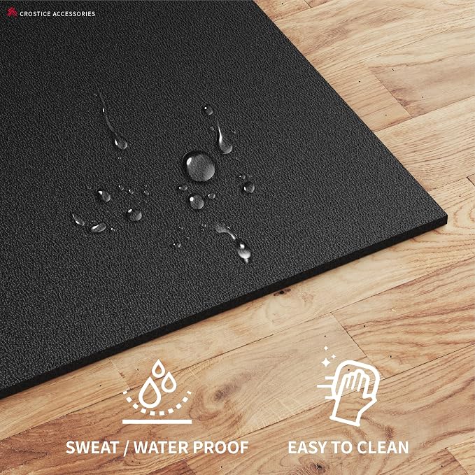 2-Piece Bike Mat Compatible with Peloton Bike, 6mm Floor Protector | Double bike mat compatible with Peloton bike, 6mm, providing non-slip waterproof protection for hardwood or carpet