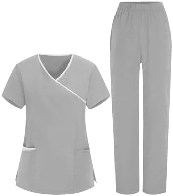 Women Nursing Scrubs Sets Housekeeping Uniform 2026 Women's Scrub Set Cleaning Clothes for Cleaning Jobs