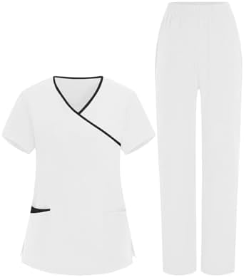 Women Nursing Scrubs Sets Housekeeping Uniform 2026 Women's Scrub Set Cleaning Clothes for Cleaning Jobs