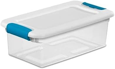 Sterilite Latching Box with Lids for Home and Office, 6 Quart, 12-Pack | Heavy-Duty and Stackable Plastic Containers with Latches for Closet, Cabinet, Bedroom, Bathroom and Dorm Room Organization