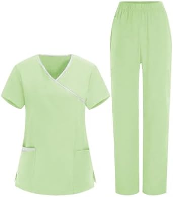Women Nursing Scrubs Sets Housekeeping Uniform 2026 Women's Scrub Set Cleaning Clothes for Cleaning Jobs
