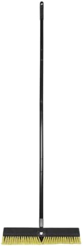 Heavy Duty Outdoor Push Broom with Pp Bristles for Concrete and Floor Cleaning, 80cm Long Handle Yard Broom for Driveway and Patio Sweeping