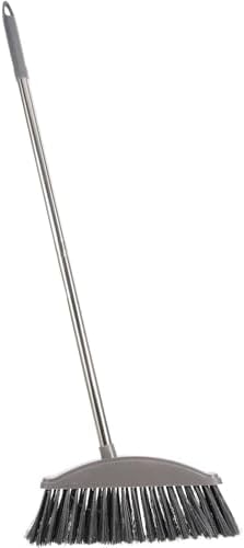 Heavy Duty Broom Stainless Steel Commercial Broom Long Handle Brush Floor Wiper Sweeping for Cleaning(Pink)