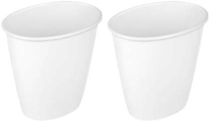 Small Bathroom Trash Can 1.5 Gallon Plastic Garbage Bin, Open Top Waste Basket for Bathroom, Bedroom, Office, Laundry Room, Narrow Space, White, 2 Pack