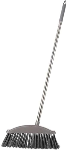 Heavy Duty Broom Stainless Steel Commercial Broom Long Handle Brush Floor Wiper Sweeping for Cleaning(Dark Grey)