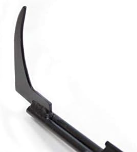 BULLY TOOLS Bean Hook/Paver Weeder - 7-Gauge Heavy-Duty Steel with Fiberglass Handle, Rubber Grip for Comfort, Rust-Resistant, Ideal for Pavers, Cracks and Weed Removal - 100% Made in The USA, 46.5"