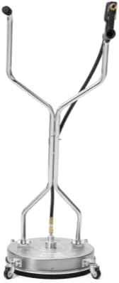 Dapper Supply 18 in. Pressure Washer Surface Cleaner in Stainless Steel w/Handles & Wheels, 4350 Max PSI, 3/8" Connector & 2 Adapters Ideal for Driveways, Sidewalks, Patios, Decks
