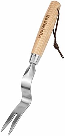 Dandelion & Crack Hand Weeder Puller with Solid Wood Handle | Manual Weed Digger Tool, Easily Pull & Dig to Remove Weeds with Roots, Hard Solid Wood Handle for Garden Lawn Yard Weeding