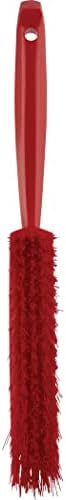 Vikan 45894 Bench Cleaning Brush, Polypropylene/Polyester Medium Bristle Dustpan Brush & Sweeper, 14 Inch, Red