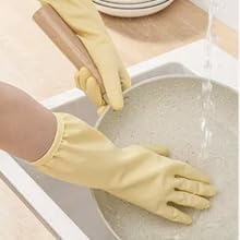 3 Pairs Dishwashing Gloves for Women, Soft Skin-Friendly Rubber Kitchen Gloves for Dish Washing & Cleaning