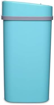 Touchless Motion Sensor Trash Can with Lid, Automatic Infrared Garbage Bin, Narrow Rectangular Bathroom Kitchen Bedroom Office Waste Basket, Soft Close Quiet Seal, Removable Inner Ring (Turquoise)
