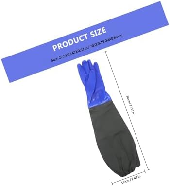 GANAZONO Waterproof Long Fishing Gloves with Elastic Cuff Portable Outdoor Planting and Cleaning Gloves for Aquarium and Pond Use