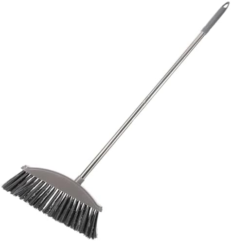 Heavy Duty Broom Stainless Steel Commercial Broom Long Handle Brush Floor Wiper Sweeping for Cleaning(Dark Grey)