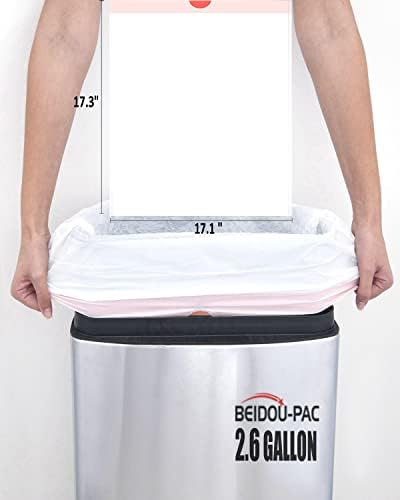 BEIDOU-PAC Trash Bags, 2.6 Gallon, 200 Count, Drawstring, Odorless, Extra Thick, White Plastic, Food Scrap Bag for Home Office Bathroom Kitchen Bins