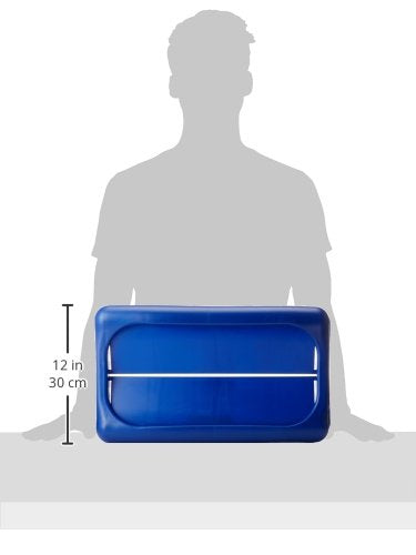 Rubbermaid Commercial Products Blue Recycle Trash Can Paper Recycling Lid, for Use with Slim Jim Recycling Bins