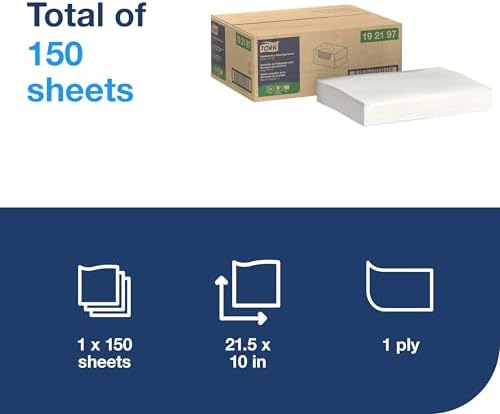 Tork Foodservice Cleaning Towel White, 1/4 Fold, 1 x 150 Towels, 192197