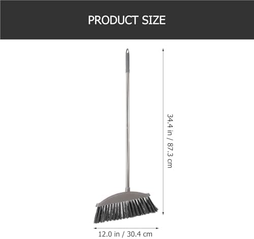 Heavy Duty Broom Stainless Steel Commercial Broom Long Handle Brush Floor Wiper Sweeping for Cleaning(Dark Grey)