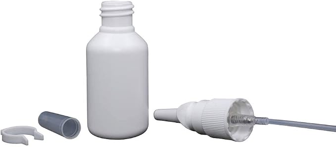 Snoot! 2-Pack 30ml (1 oz) Nasal Spray Bottle Mist Sprayer - Empty Refillable White Plastic Spray Bottles - Reusable Sprayer Nasal Cleanser & other Medications
