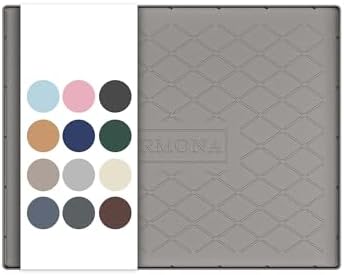 URMONA Under Sink Mat 25 x 22 in, Waterproof Silicone Cabinet Protector | Waterproof, Oil-Resistant, Raised Edge, Cabinet Liner, Shelf Protector, Pet Food Mat, Storage Mat, Easy to Clean, Beige