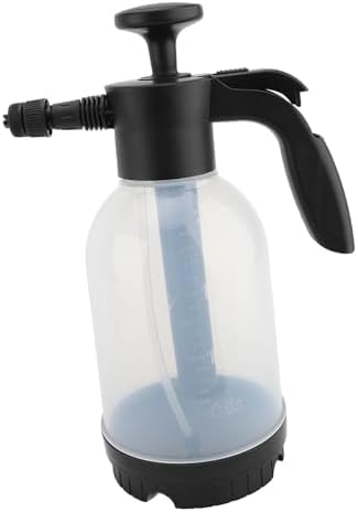 Foam Sprayer, Plastic 2L Manual Pressure Foaming Pump Sprayer with Adjustable Foam Output, 2 Nozzles, Hand Pressurized Soap for Car Wash Garden Window Deck