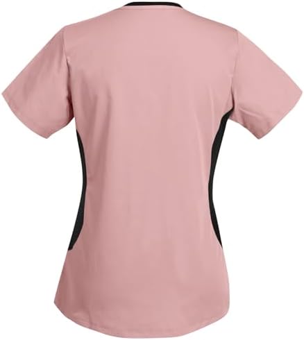Women's Scrub Top V-Neck Tops, Moisture Wicking and Stretch Breathable Housekeeping Uniforms, Medical Nurse Shirt