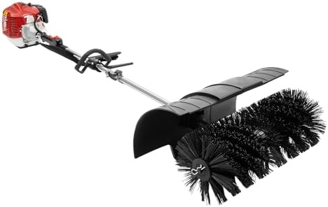 Portable Held Gas Power Broom 52cc Gasoline 2 Stroke Engine Power Snow Sweeping Broom Cleaner Tools for Cleaning Driveway Turf Lawns Artificial Grass