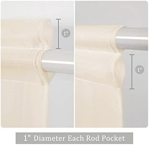 MIULEE Cream Beige 25 x 40 Inches Sidelight Sheer Curtains for French Door | Light Filtering Window Treatment for Narrow Door, Tieback, 2 Panels