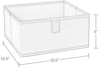 RiverRidge Folding Storage Bins - 2-pack of 5in Tall Olive Cubes | Fabric Bins, Set of 2 Storage Cubes, Pull-tab Handles, Playroom Closet Organizer, Collapsible Cubby with Bottom Board Insert