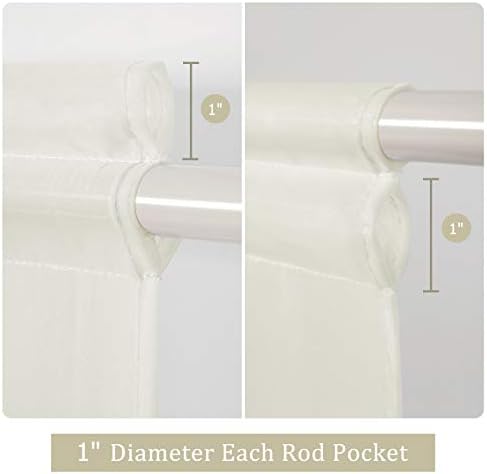 MIULEE Ivory 54 Wide and 72 Inches Length French Door Sheer Curtains | Light Filtering Window Treatment with 2 Tiebacks, Front Back Patio Glass Door, Set of 2