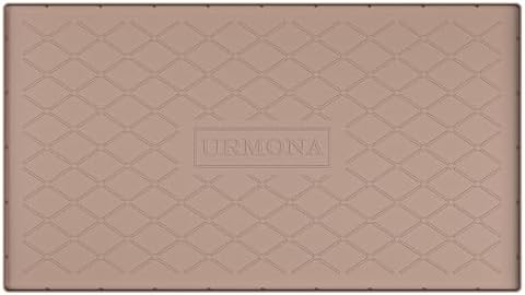 URMONA Under Sink Mat 40 x 22 in, Waterproof Silicone Cabinet Protector | Waterproof, Oil-Resistant, Raised Edge, Cabinet Liner, Shelf Protector, Pet Food Mat, Storage Mat, Easy to Clean, Khaki