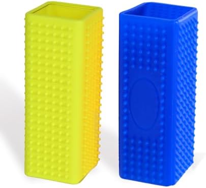 2pcs Pet Dog Cat Hair Remover, Pet Hair Removal Tool, Hollow Cleaner Brush for car，Interior, Furniture, Sofa (blue and yellow)