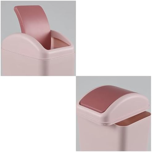 3 Gallon Swing Top Trash Can, Garbage Bin with Swing Lid, Pink | Swing Lid Design, Smooth Matte Plastic Material, Ideal for Bathroom, Bedroom, Office and Dorm