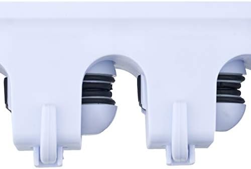 Superior 5 Slot Mop and Broom Organizer (White)
