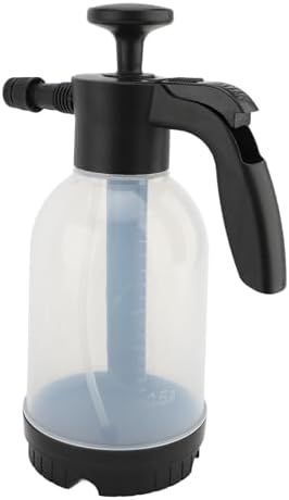 Foam Sprayer, Plastic 2L Manual Pressure Foaming Pump Sprayer with Adjustable Foam Output, 2 Nozzles, Hand Pressurized Soap for Car Wash Garden Window Deck