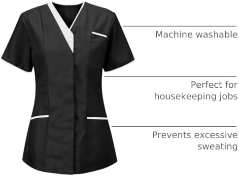 Lightweight Nursing Scrubs for Women Housekeeping Uniforms for Women Short Sleeve Scrub Tops Cleaning Uniform