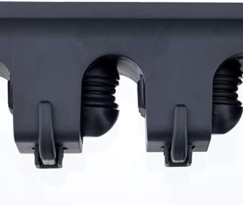 Superio Mop and Broom Holder Wall Mount Storage Organizer for Kitchen, Garage, Garden, 3 Slots (2 Pack, Black)