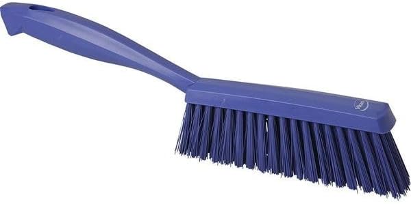 Vikan 45898 Bench Cleaning Brush, Polypropylene/Polyester Medium Bristle Dustpan Brush & Sweeper, 14 Inch, Purple
